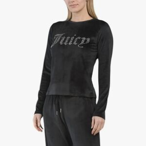 Juicy Couture Black Velour Long Sleeve Top Size:XL